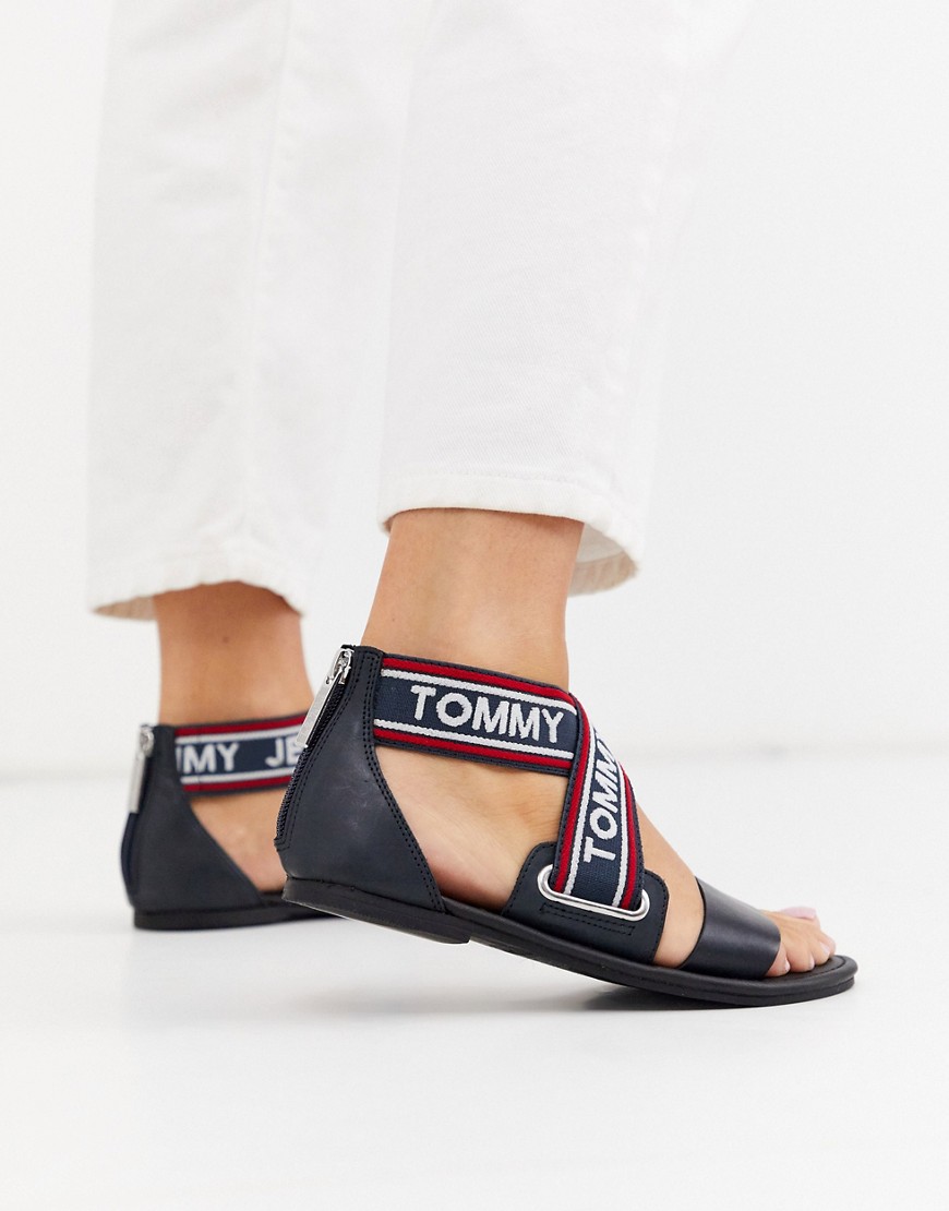 Tommy Jeans - Platte sandalen-Marineblauw