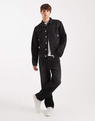 Tommy Jeans Pleated Denim Jacket In Black