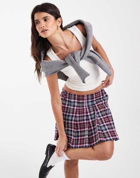 Tommy Jeans pleated mini skirt in check print