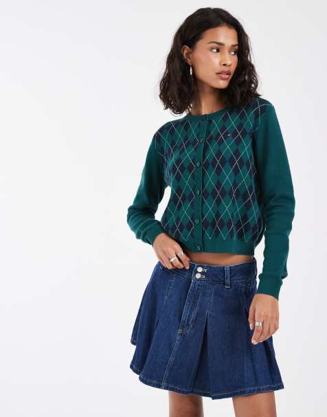 Tommy Jeans plisserad denim minikjol i mellanljus blå tvätt - view 1