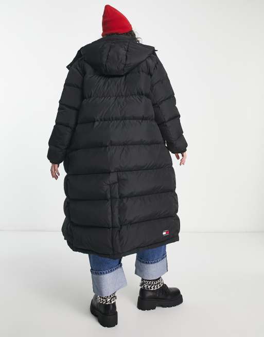 Tommy jeans long padded hooded coat sale