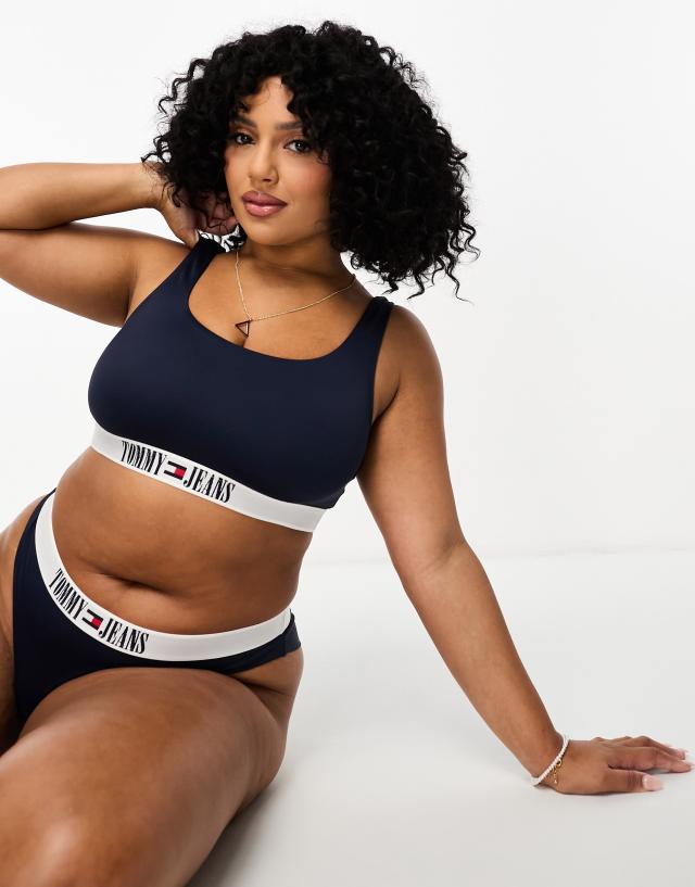 Tommy Hilfiger - Tommy Jeans plus archive bralette bikini top in navy