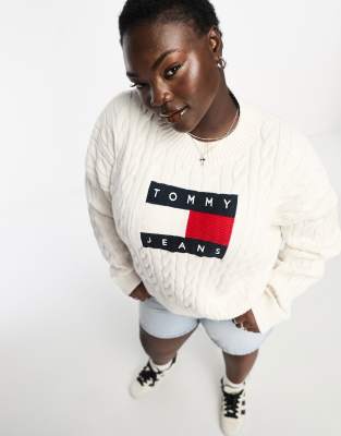 Tommy jeans white clearance sweater