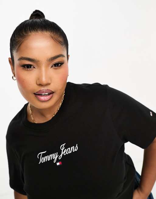 Tommy Jeans Plus essential regular fit t-shirt in black
