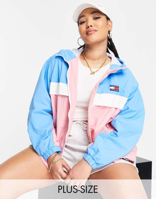 Tommy Jeans Plus – Flerfärgad, blockfärgad vindjacka
