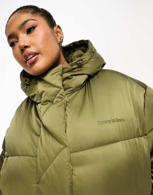 Olive green sale puffer jacket