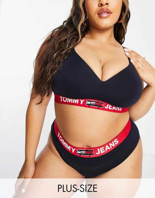 Tommy Jeans - Plus size - Bralette met vulling in marineblauw