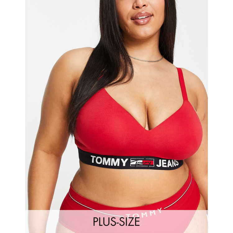 Tommy Icons Unlined Bralette, Red