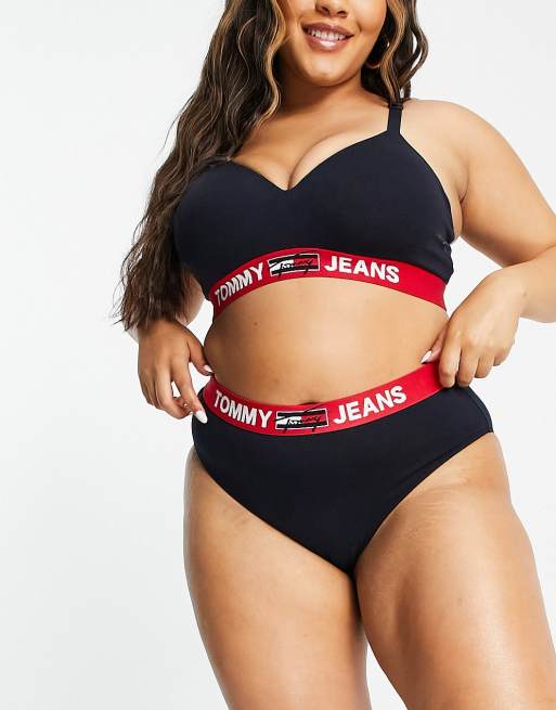 Tommy Jeans Plus Size padded bralet in navy
