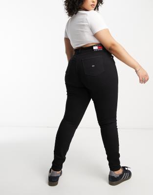 Tommy Jeans Plus super skinny jeans in black