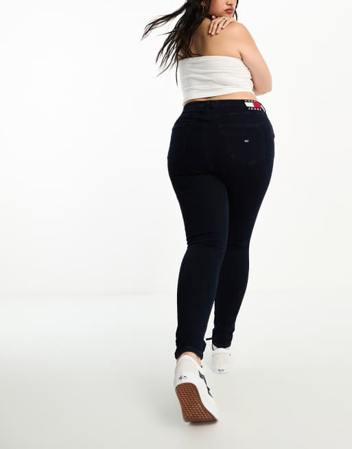 Tommy Jeans Plus sylvia high rise super skinny jeans in black