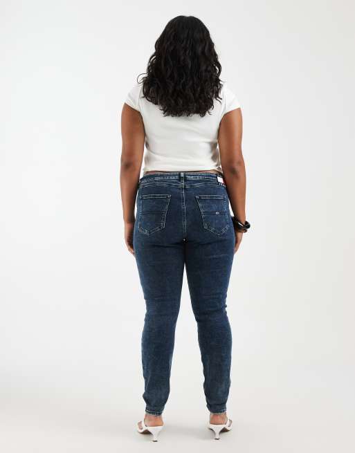 Tommy Jeans Plus ultra high rise skinny jeans in blauw, 3 van 5