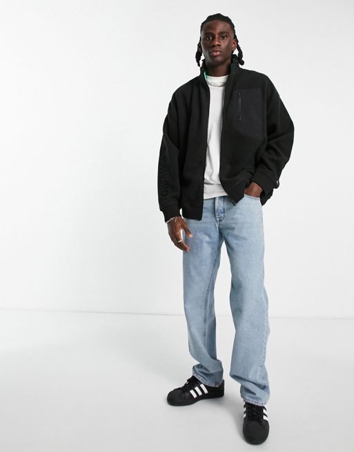 Tommy Jeans Plus ZIP THRU HOODIE - Fleece jacket - black 