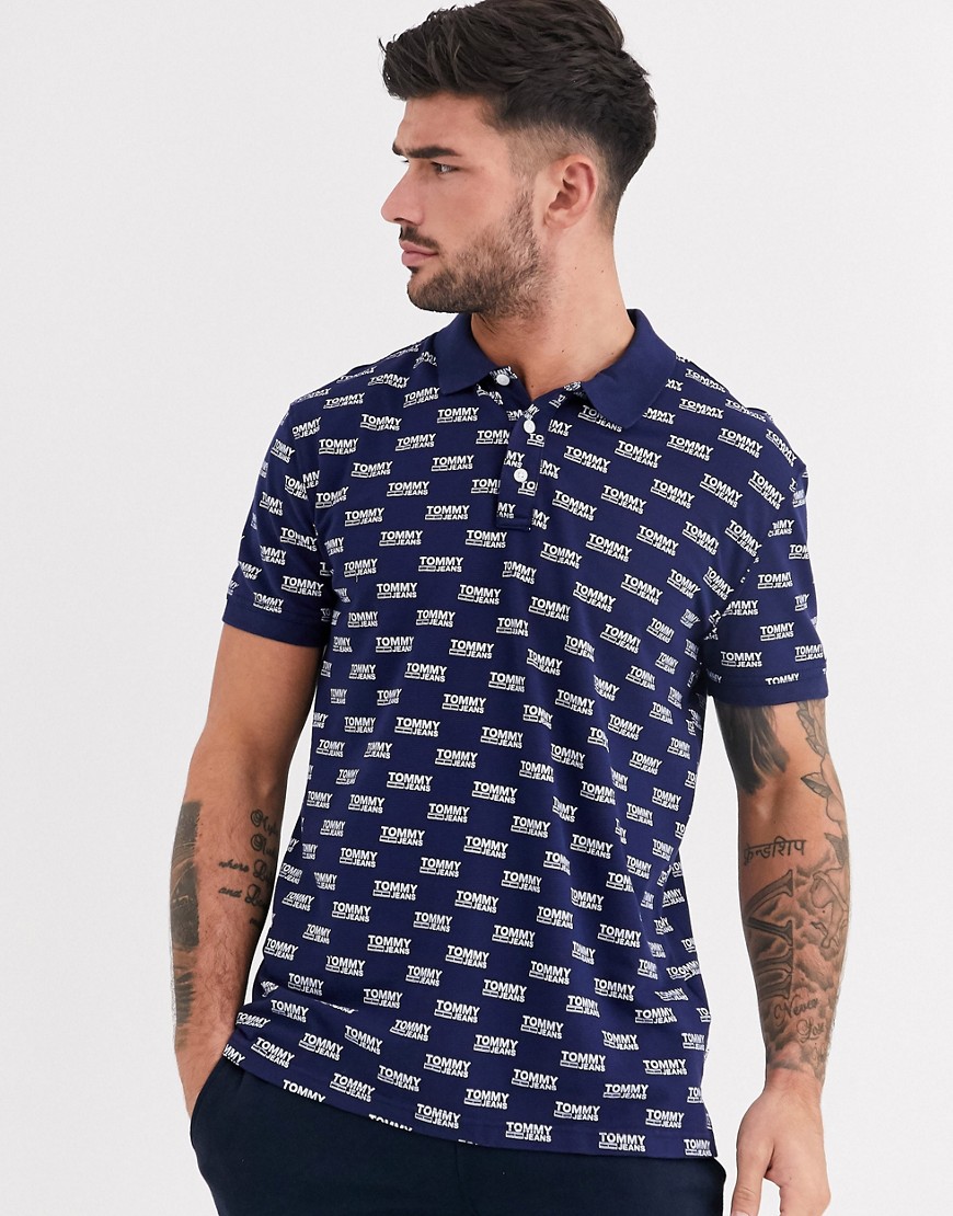 Tommy Jeans - Polo con logo-Navy