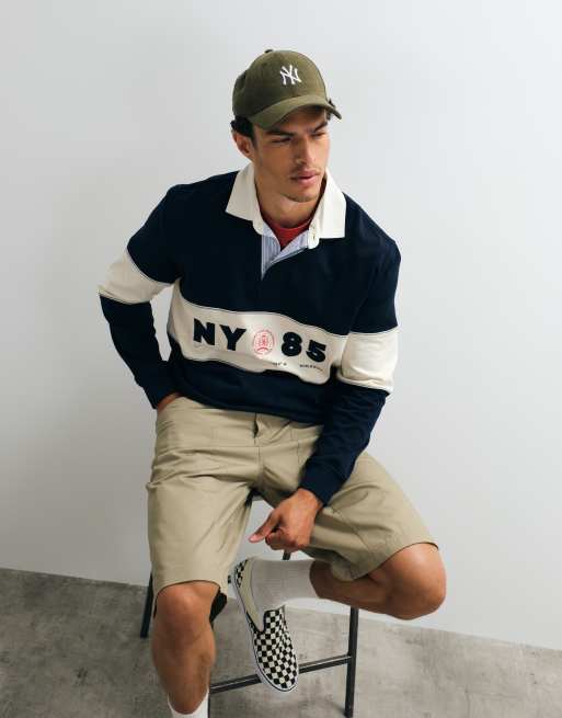 Tommy Jeans - Polo de rugby décontracté à empiècements - Bleu marine, 3 de 7