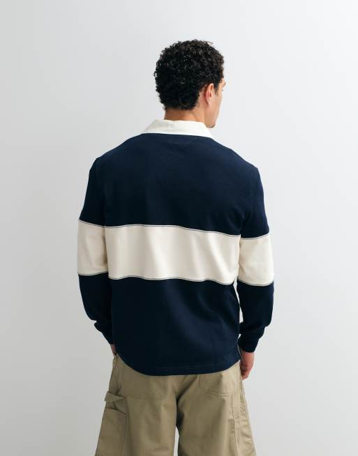 Tommy Jeans - Polo de rugby décontracté à empiècements - Bleu marine, 4 de 7