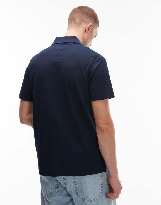 Tommy Jeans – Polohemd in Marineblau mit kleinem Flag-Logo, 3 von 5