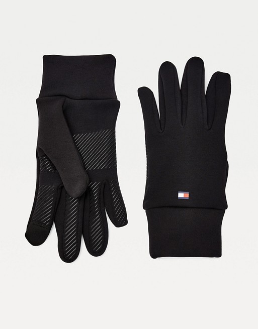 Tommy Jeans polyester washable gloves in black