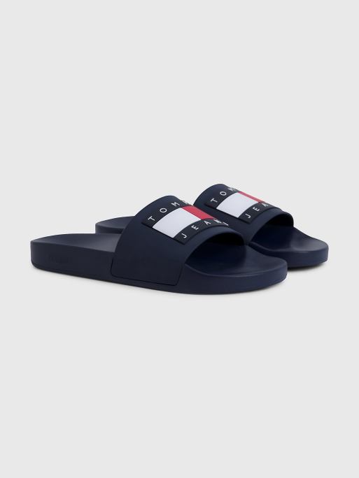 Tommy Jeans pool sliders in blue | ASOS