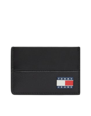 Tommy Jeans - Porte-cartes à logo classique drapeau - Noir