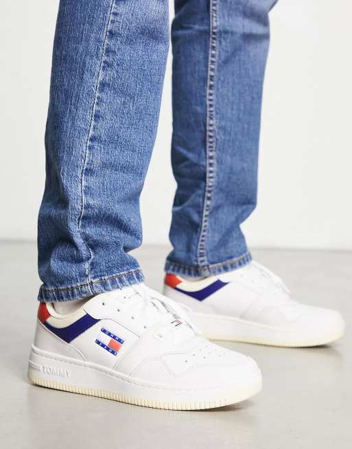 Tommy Hilfiger core corporate canvas sneakers in blue