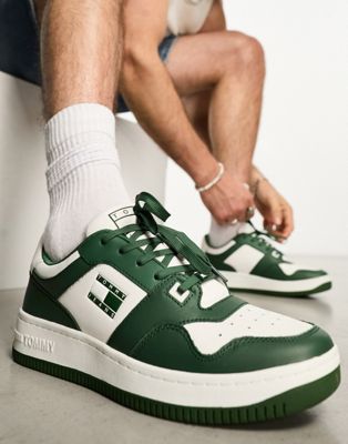 Tommy Jeans premium basket trainers in green