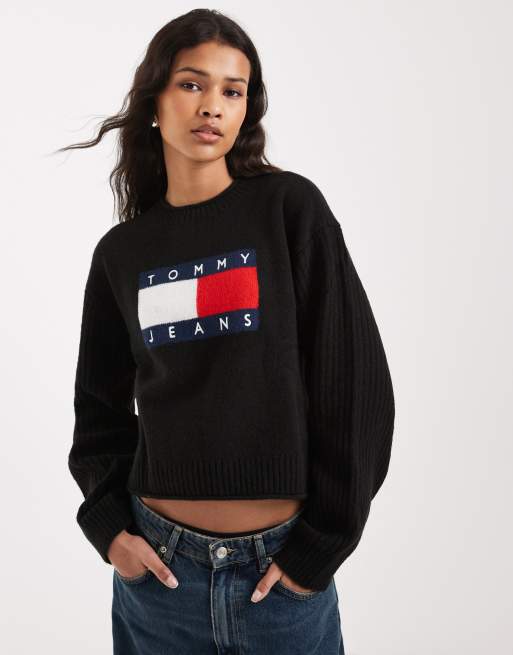 Tommy Jeans - Pull à logo drapeau - Noir, 4 de 4