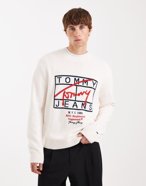 Tommy Jeans - Pull à logo signature - Blanc - view 1