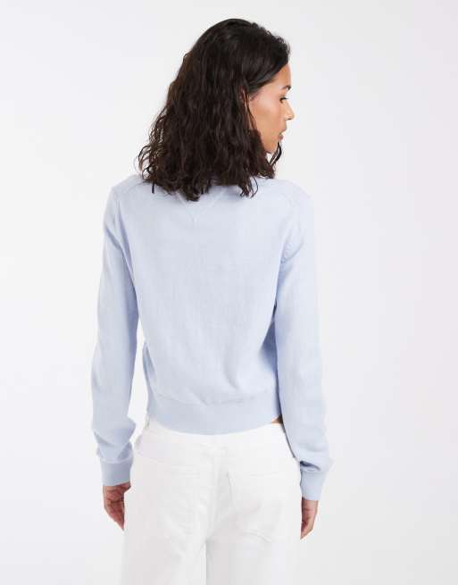 Tommy Jeans - Pull classique à logo - Bleu clair, 4 de 4