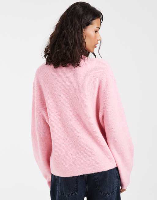 Tommy Jeans - Pull col montant avec logo écusson - Rose, 4 de 4