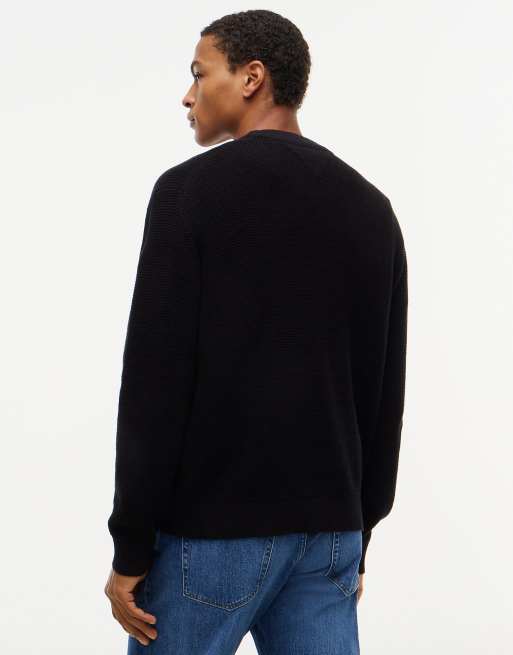 Tommy Jeans pull col rond en maille gaufrée avec logo noir, 4 de 6