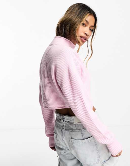 Tommy Jeans - Pull côtelé teint avec écusson - Rose