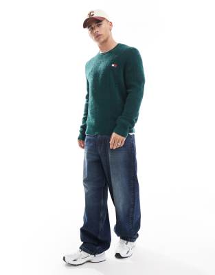 Tommy Jeans - Pull en maille torsadée - Vert foncé - view 1