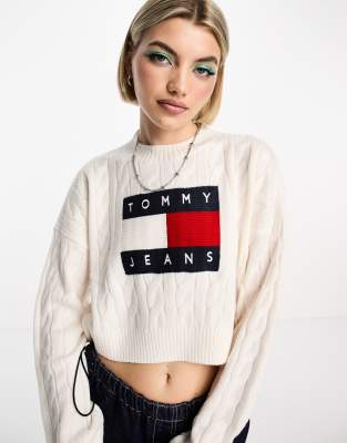 Tommy Jeans - Pullover aus Strick in Weiß mit Boxy-Schnitt