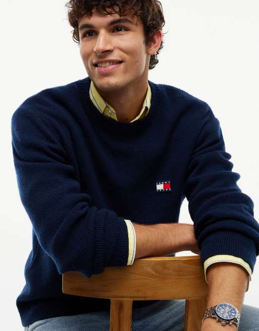 Tommy Jeans Pullover aus Wollmix mit Alpaka in Dunkelblau, 3 von 6
