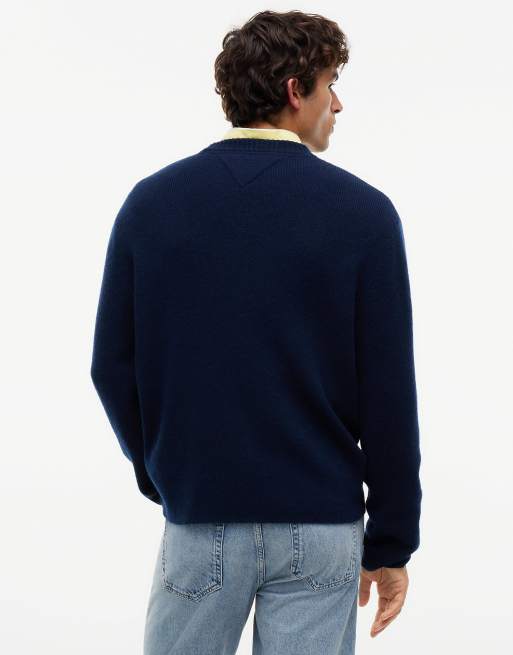 Tommy Jeans Pullover aus Wollmix mit Alpaka in Dunkelblau, 4 von 6