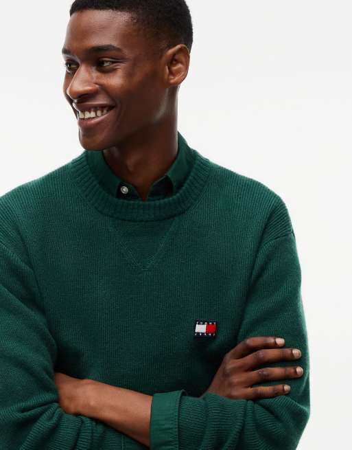 Tommy Jeans Pullover aus Wollmix mit Alpaka in Samtgrün, 3 von 6