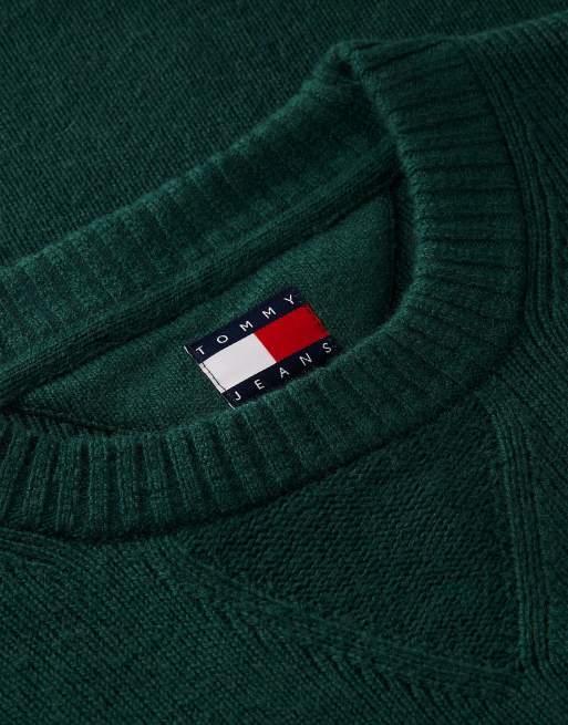 Tommy Jeans Pullover aus Wollmix mit Alpaka in Samtgrün, 6 von 6