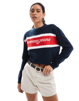 Tommy Jeans - Pullover mit Wollanteil und Farbblockdesign-Blau