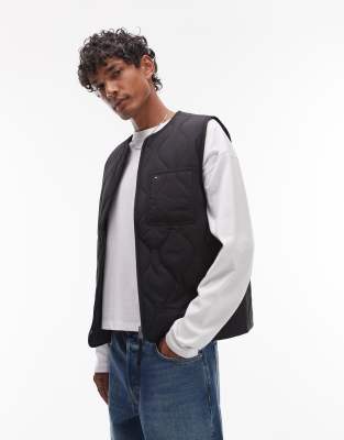 Tommy Jeans Quilted Vest In Black