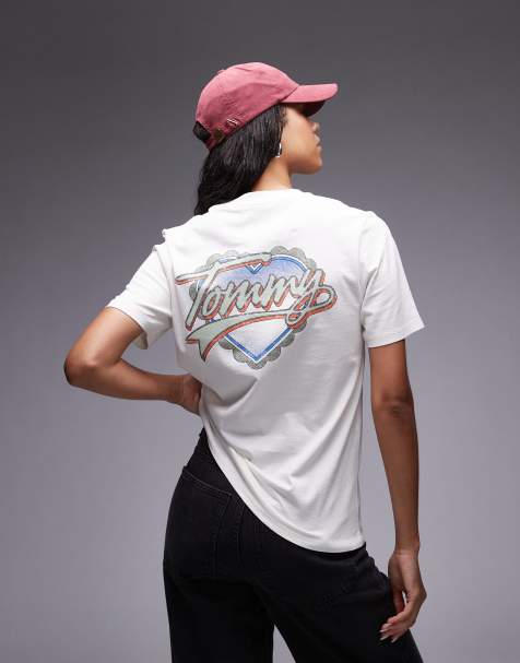 Tommy Jeans - Råhvid T-shirt med hjerteprint på ryggen - view 1