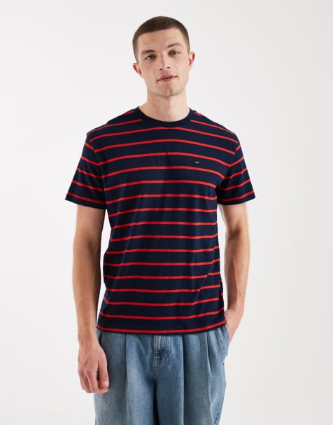 Tommy Jeans - Rød T-shirt med striber - view 1