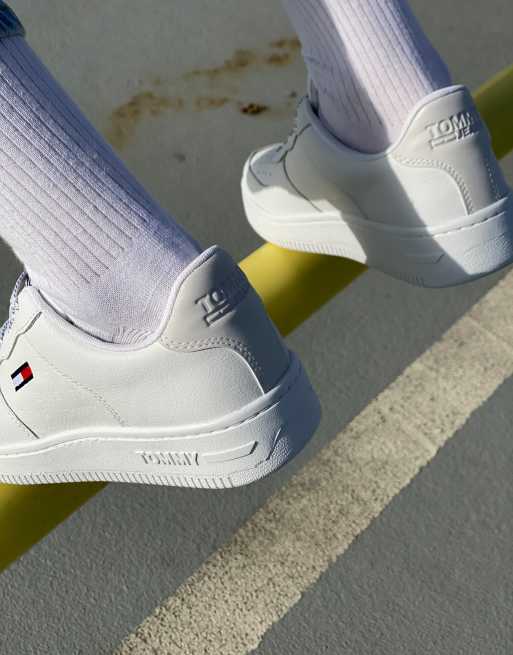Tommy Jeans reflective basket sneakers in white ASOS