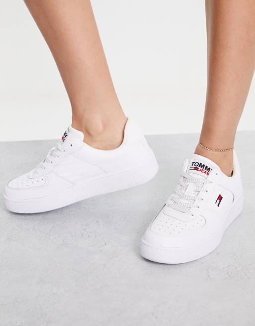 Tommy Jeans reflective basket sneakers in white ASOS