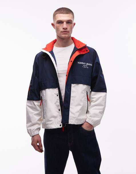 Tommy Jeans - Regatta - Windjack met kleurvlakken in marineblauw en wit - view 1