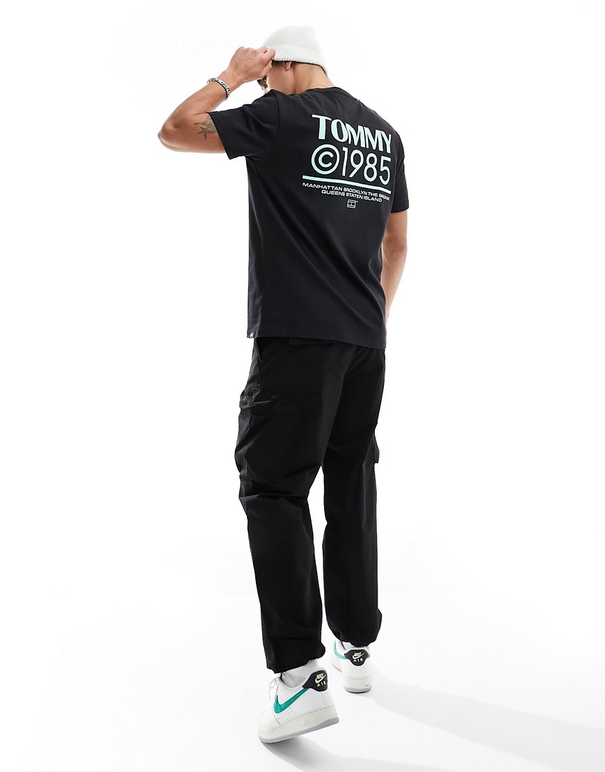 Tommy Jeans regular 1985 pop logo t-shirt in black