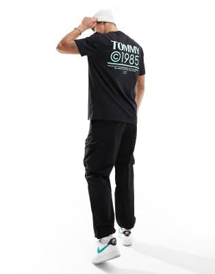 Tommy Jeans regular 1985 pop logo T-shirt in black