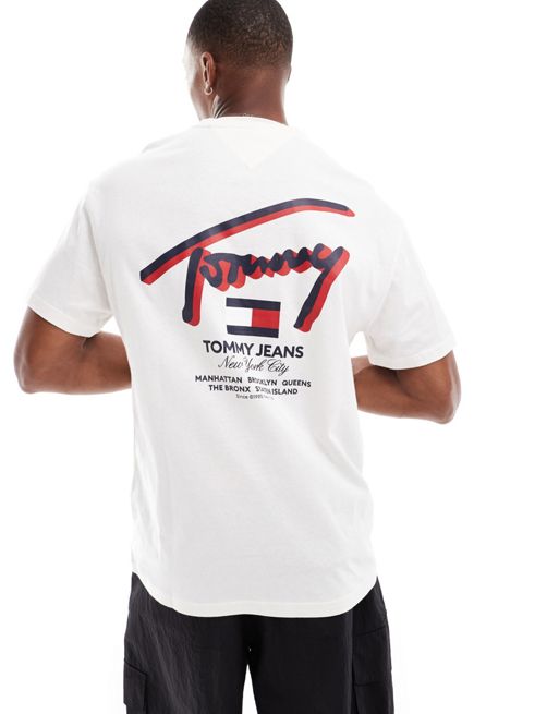  Tommy Jeans regular 3D street signature t-shirt in white