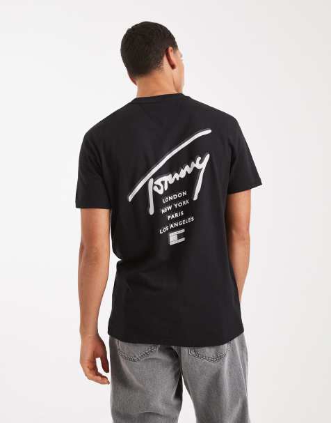 Tommy Jeans regular back print signature t-shirt in black