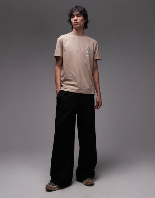 Tommy Jeans regular back print signature t-shirt in taupe, 2 of 5
